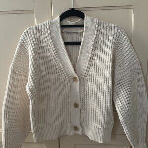 Everlane Texture Cotton Cardigan in Bone